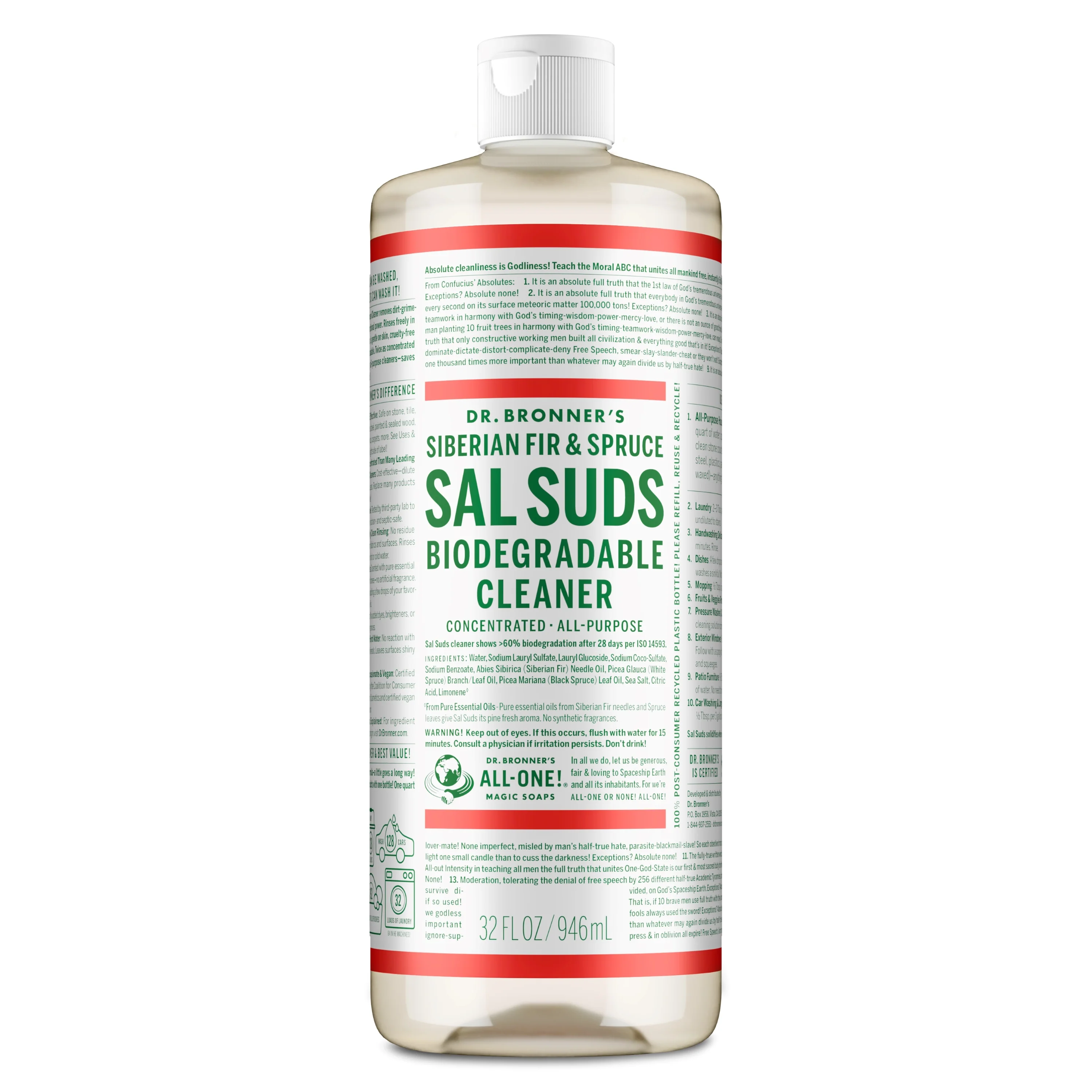 Long-Lasting Dr. Bronner’s All-Purpose Cleaner Reusable