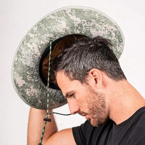 Long-Lasting SA Cowboy Under Brim Straw Hat Camo Refined