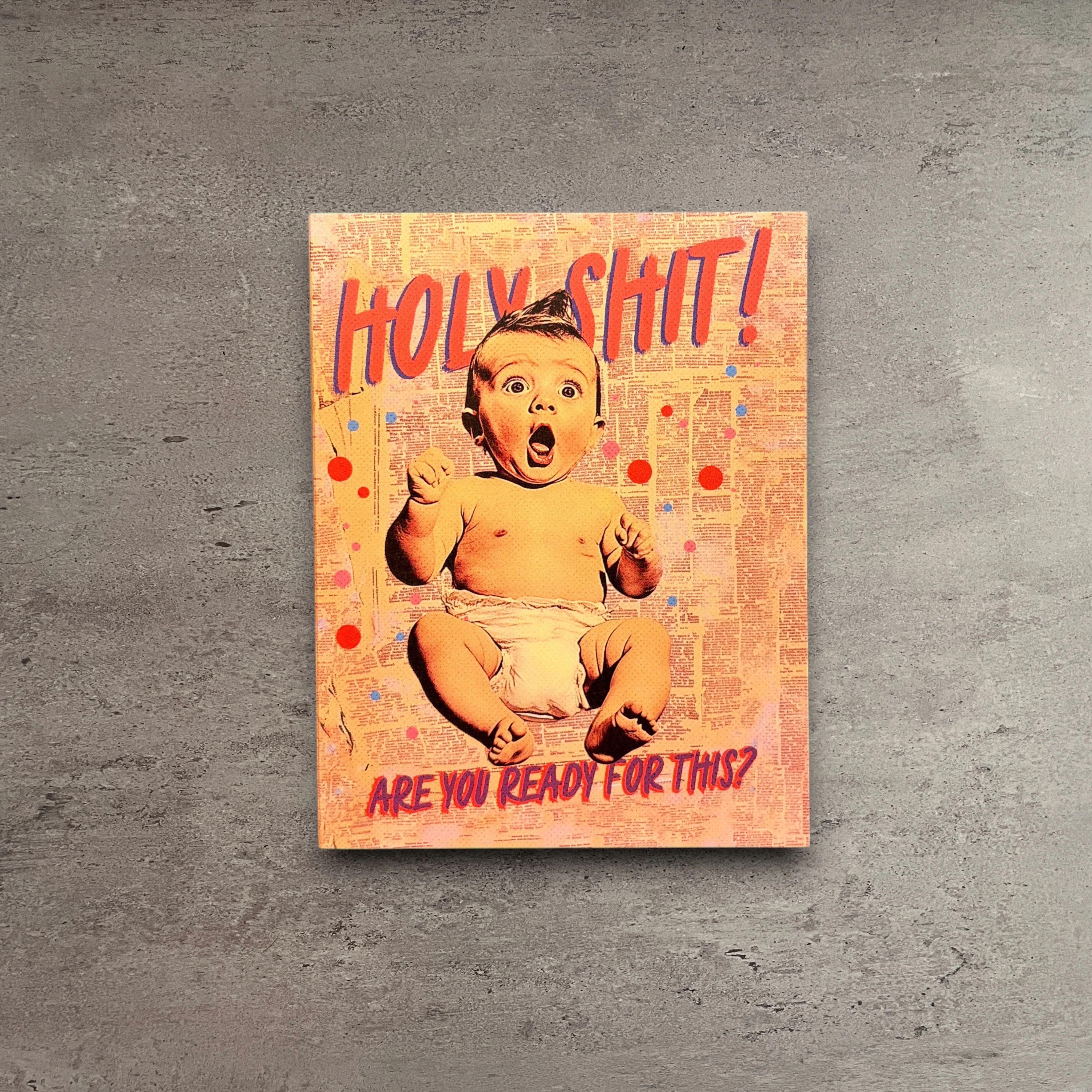 Casual Holy Shit New Baby Card Official
