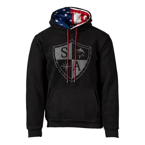 Next-Generation SA Classic Lined Hoodie American Flag Shield Green