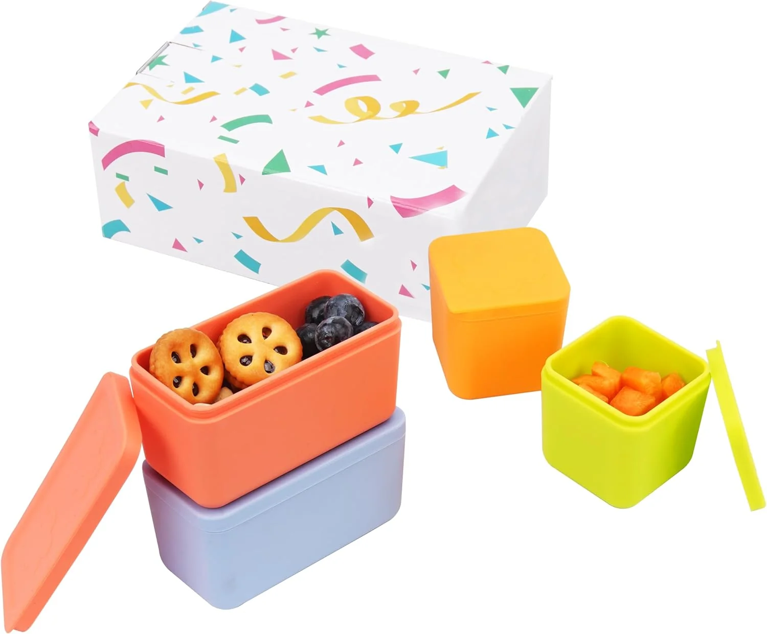 Organic Silicone Dips Containers Compatible with OmieBox 4 Pack Salad Dressing Container To Go for Most Bento Lunch Box Optimized