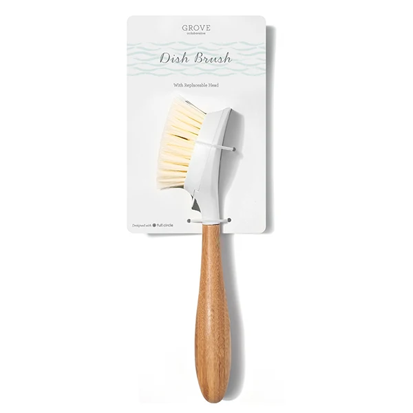 Easy-to-Use Grove Co. Replaceable Head Bristle Dish Brush Fine Crafted