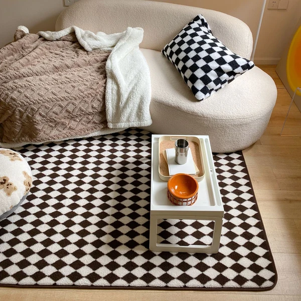 Responsible Nordic Checkerboard Rug Sophisticated