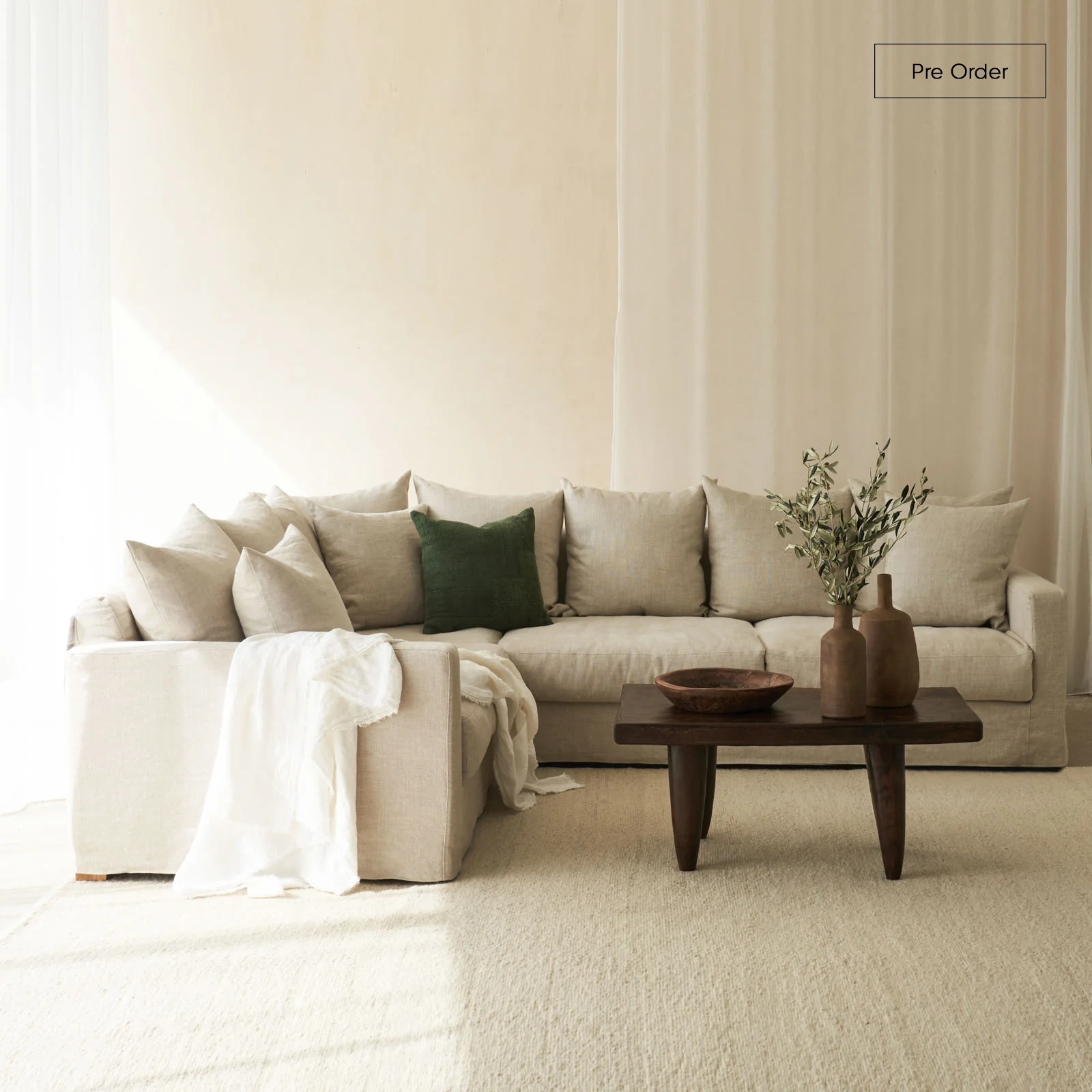 Premium Sloopy Modular Corner Sofa Bespoke Fabric 290cm Eco-Friendly