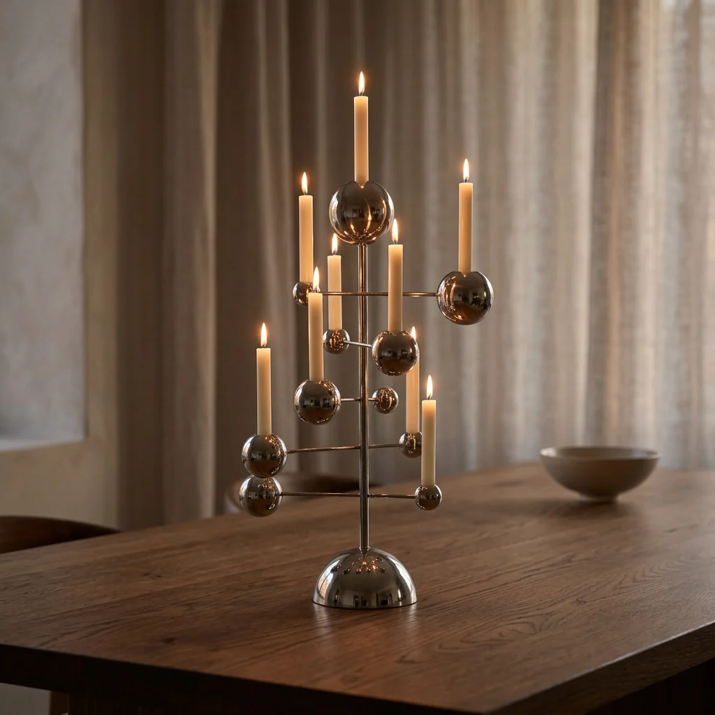 Premium Material Geometric Metal Candle Holder Sculptural Centrepiece Recyclable