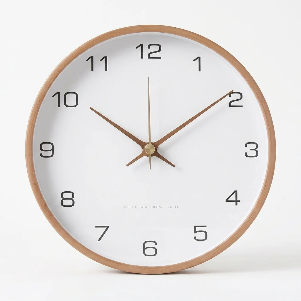High-End Solid Wood Wall Clock Clear Glass Face Silent Sustainable