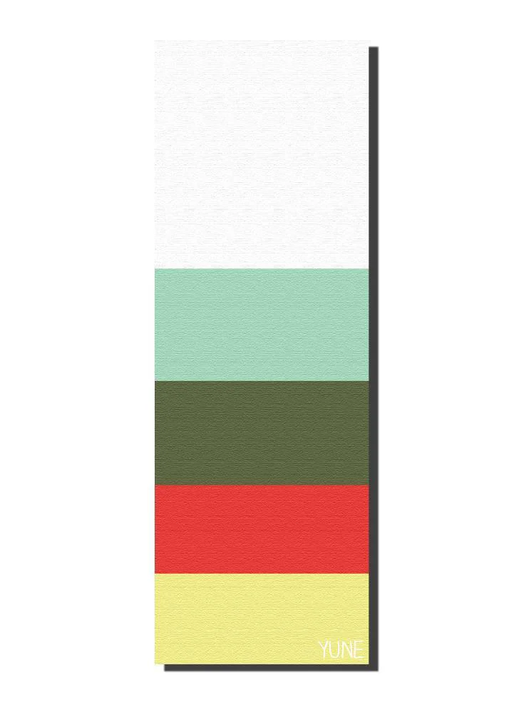 Fine Crafted Yoga Mat 6mm Thick Multi Color Striped Non-Slip Eco Friendly Yune Yoga Trestles Minimalist