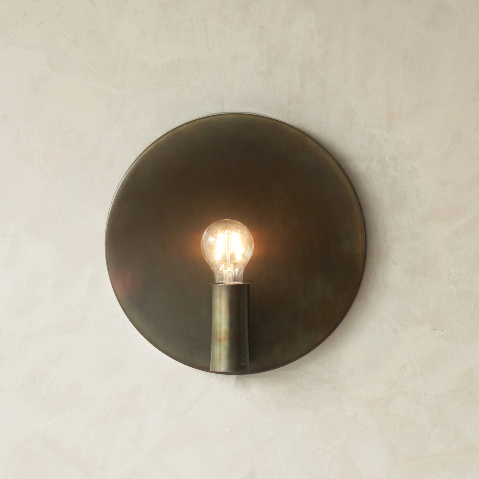 Premium Disc Wall Lamp Gold Grey Artisan
