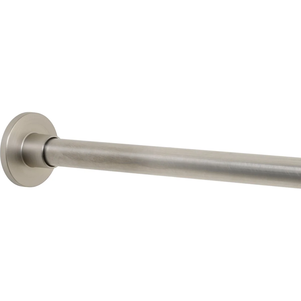 Detailed Zenna Home Straight 50 In. to 86 In. Rustproof Stainless Steel Adjustable Tension Shower Curtain Rod Brushed Nickel Original