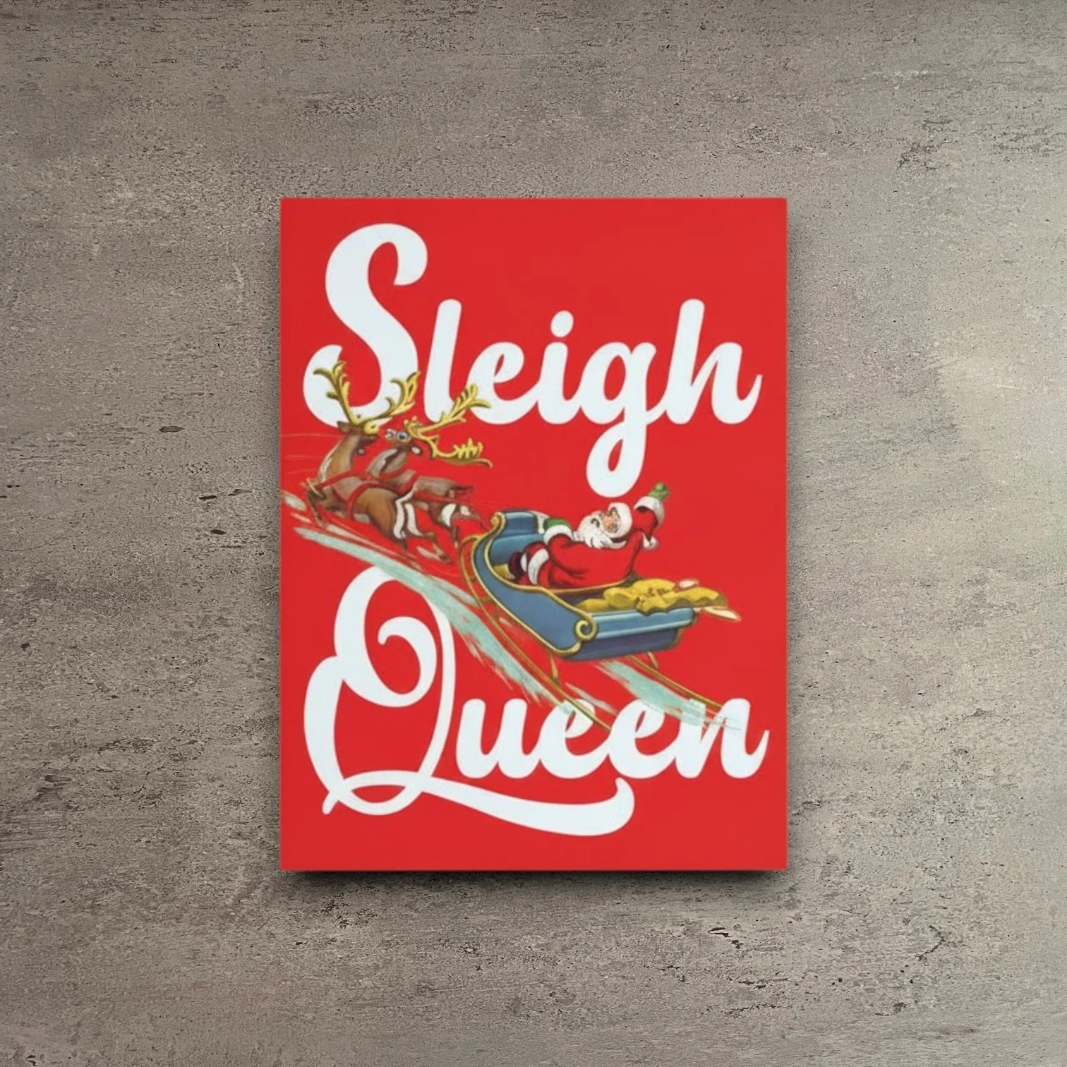 Original Sleigh Queen Christmas Greeting Card Breathable