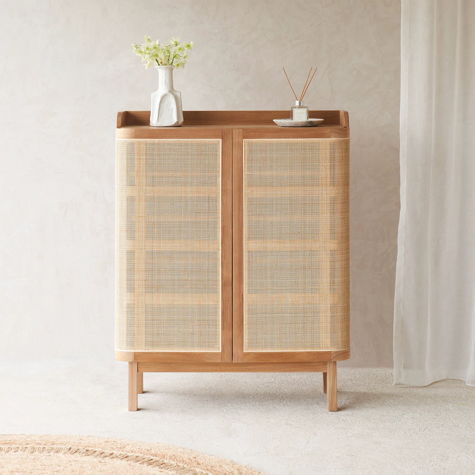 First-Class Luna Shoe Cabinet Teak – Natural 90cm Durable