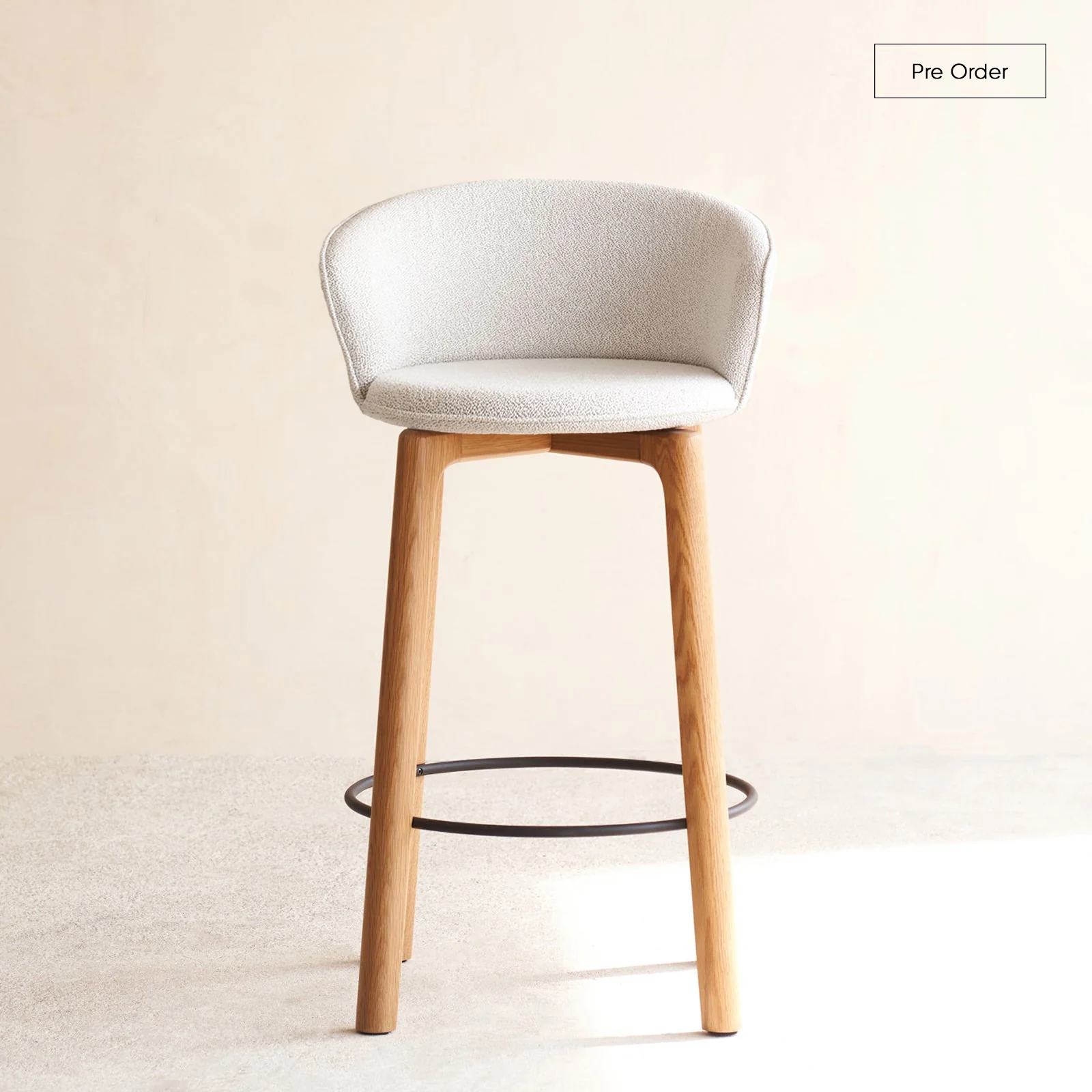 Contemporary Glide Counter Stool Bespoke Fabric Lightweight