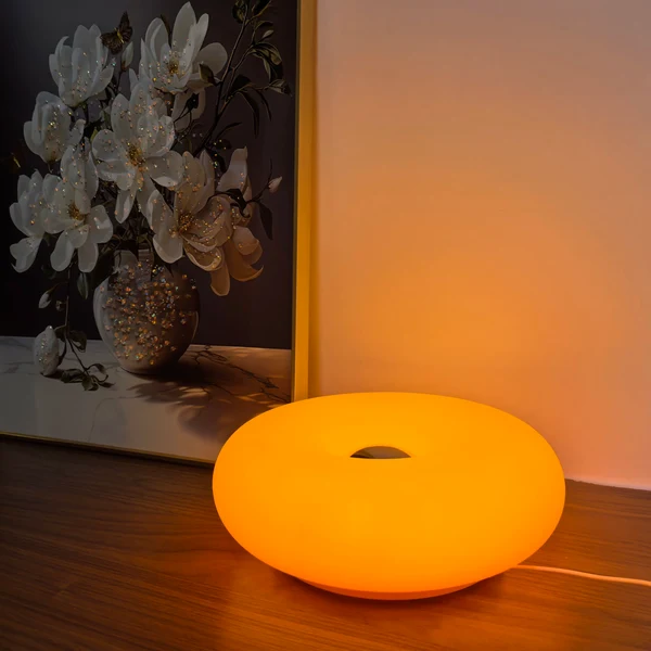Dependable Modern Bauhaus Donut Touch Remote Control Table Lamp Fine