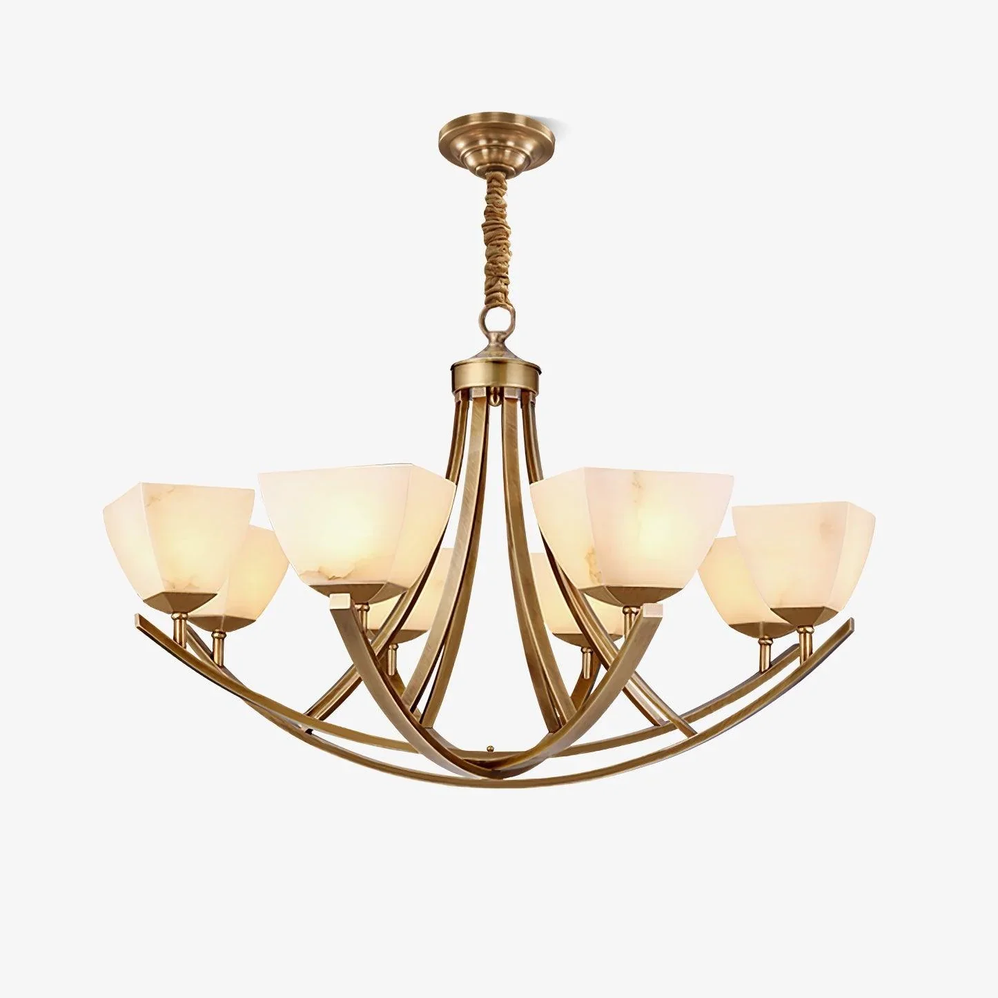 Elite Brass and Frosted Glass Chandelier Optimized