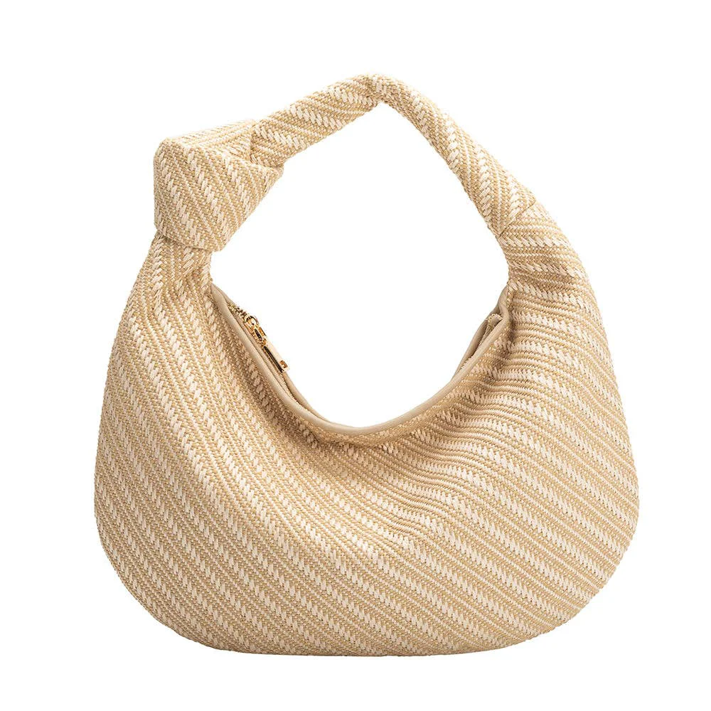 Breathable Brigitte Large Natural Raffia Straw Shoulder Bag Soft