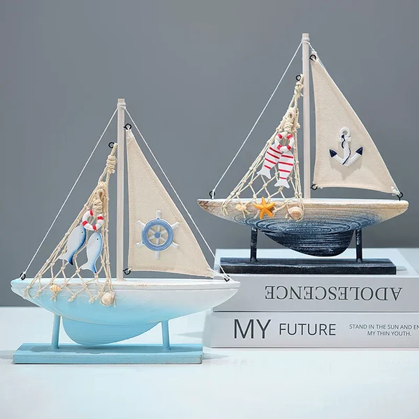 Long-Lasting Coastal Wooden Sailboat Decor Flexible