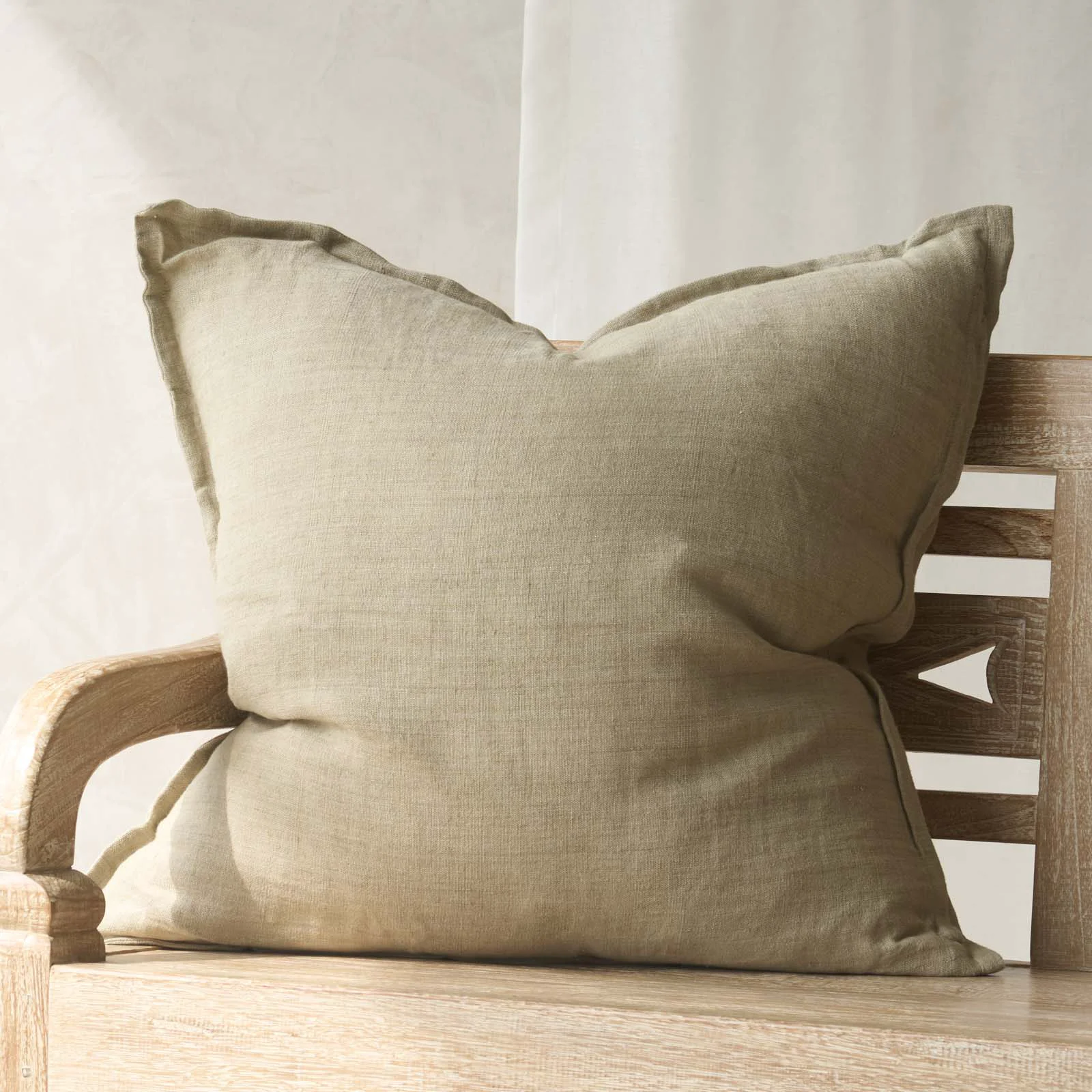 Traditional Cassia Cushion Putty Green