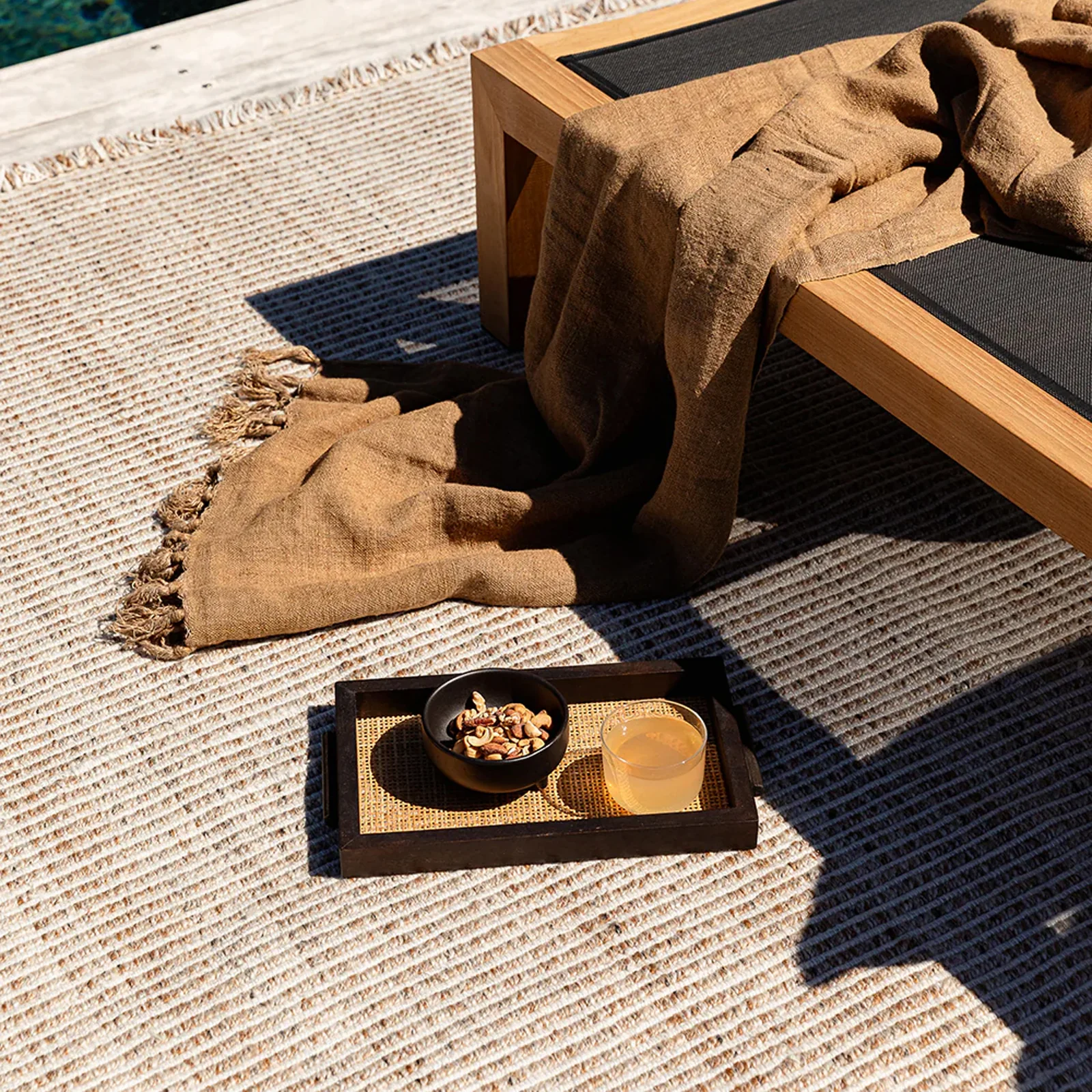 Classic Rhodes Outdoor Floor Rug Teak Superior