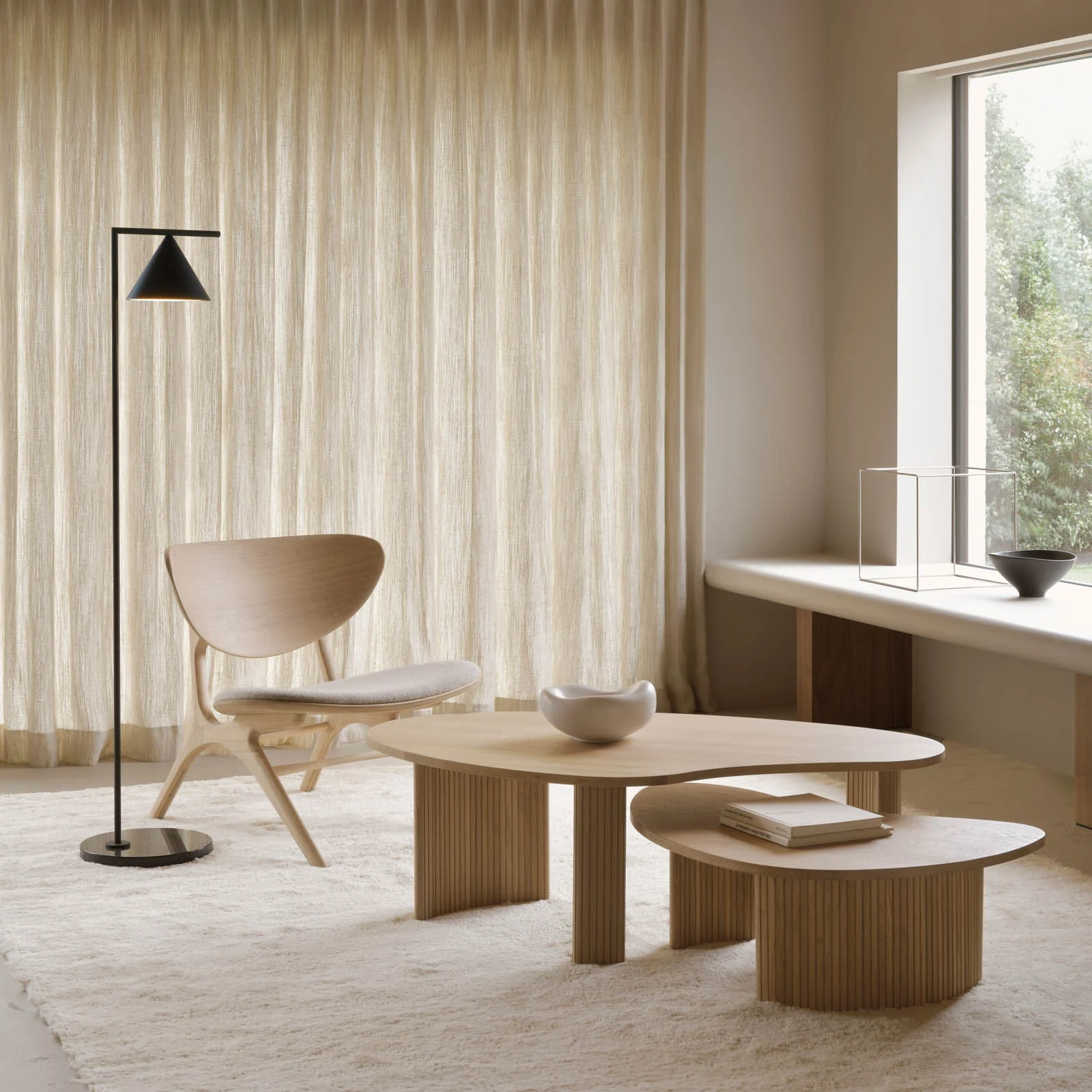 High-End Boomerang Coffee Table Oak Consistent