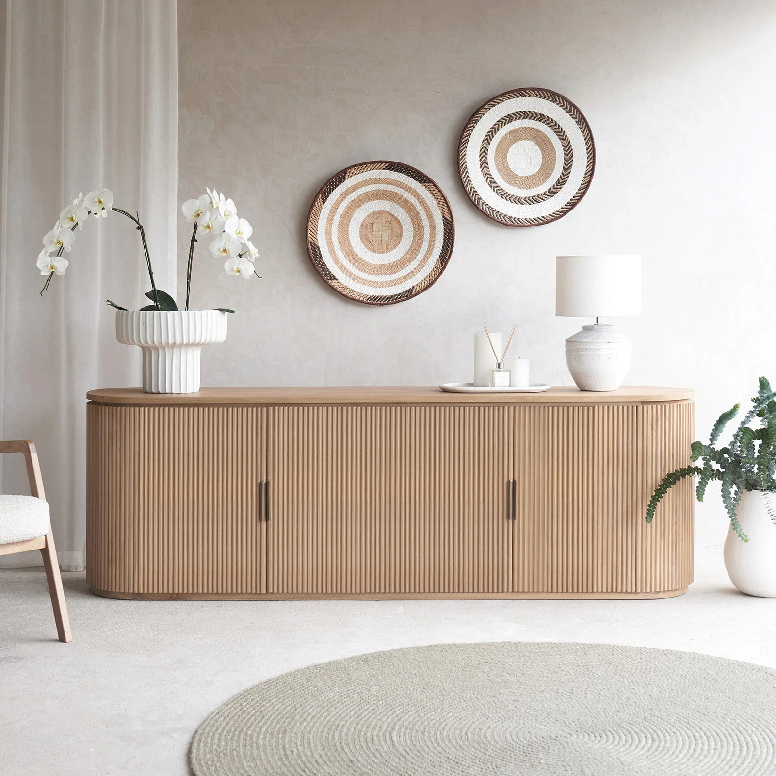 Trendy Moher Teak Sideboard Natural 220cm Superior