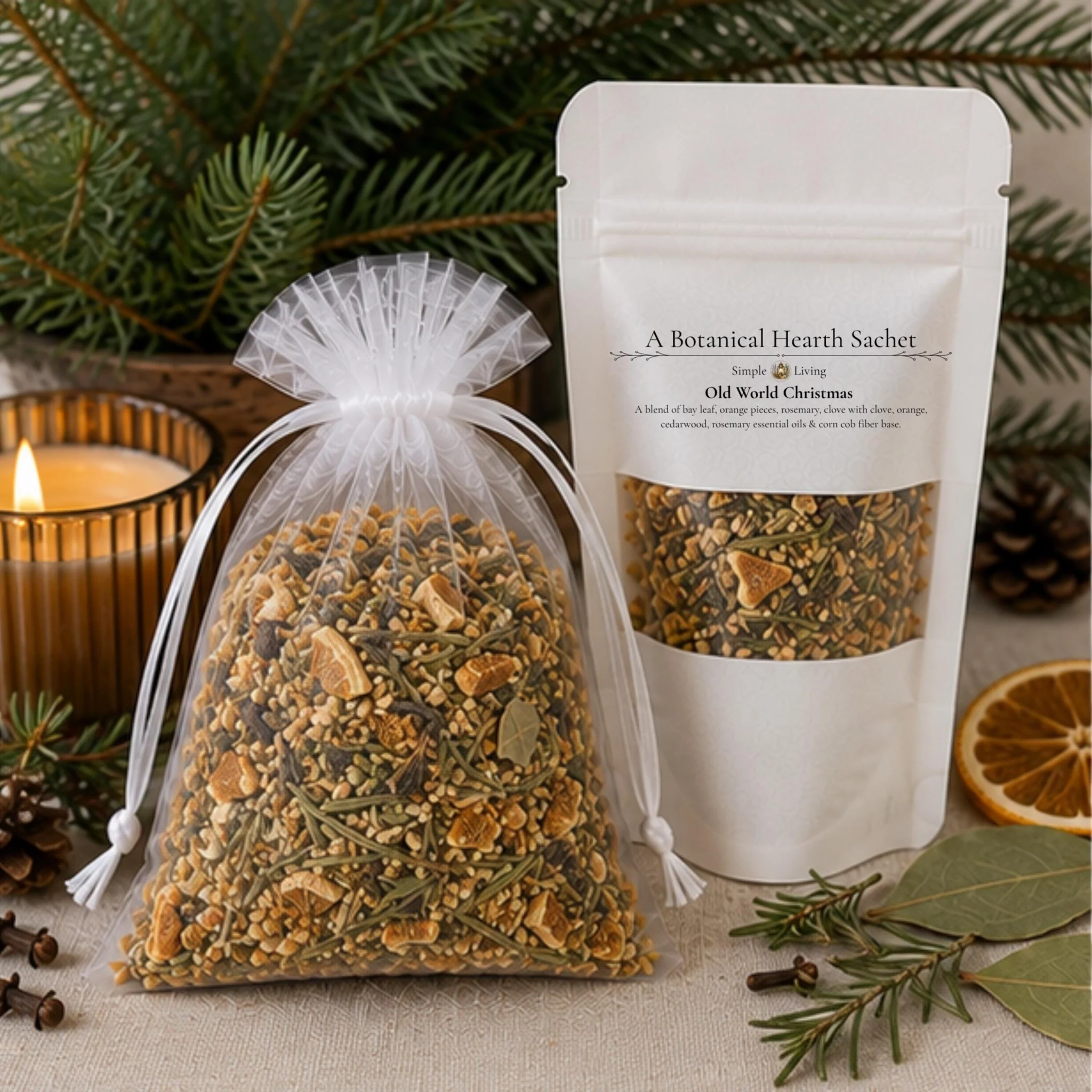 Premium Material Old World Christmas Sachet Botanical Home Fragrance Orange Clove Rosemary Winter Aromatherapy Gift Optimized