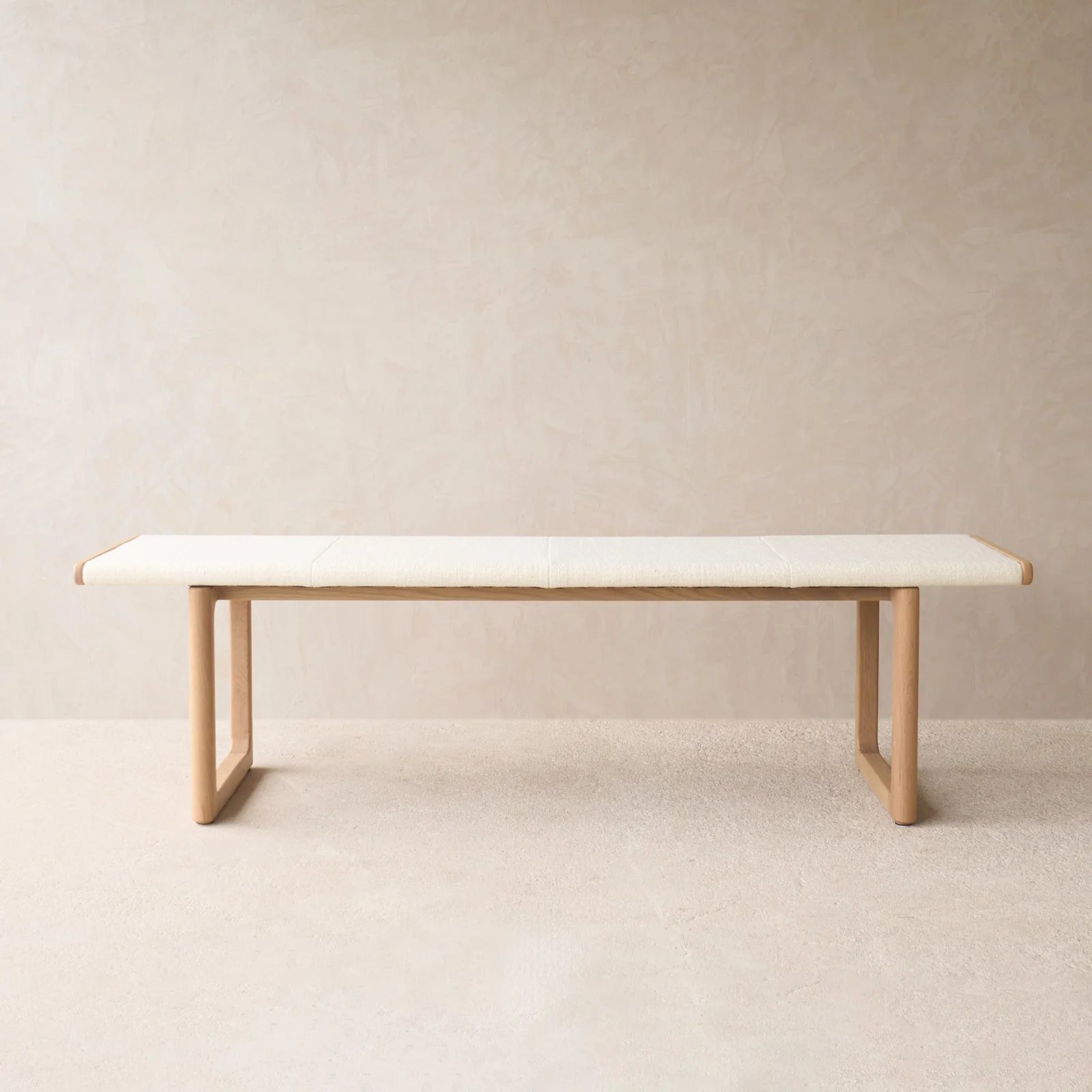 Healthy Hover Fabric Bench Blonde Oak Frame – Panna Cotta 170cm Certified