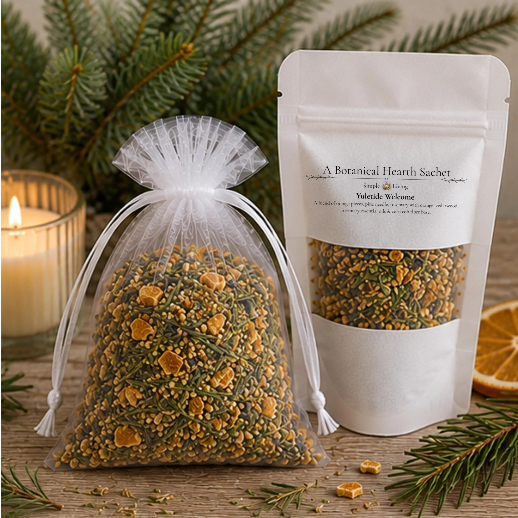 Innovative Evergreen Citrus Sachet Home Fragrance Yuletide Welcome Pine Rosemary Orange Aroma Pouch Hostess Gift Original