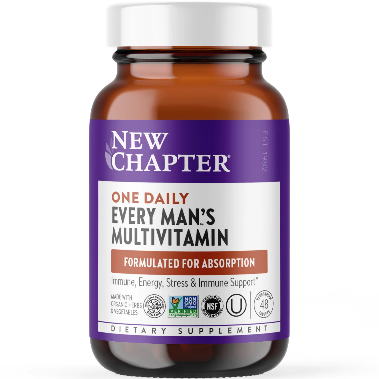 Specialty New Chapter Every Man™’s One Daily Multivitamin – For Immune Energy Stress Heart Support Artisan