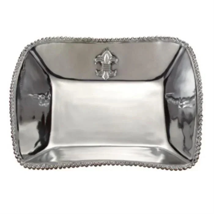Specialty Dinner Bowl in Fleur de Lis DesignFleur de Lis 15-inch Beaded Pasta Bowl High-Quality