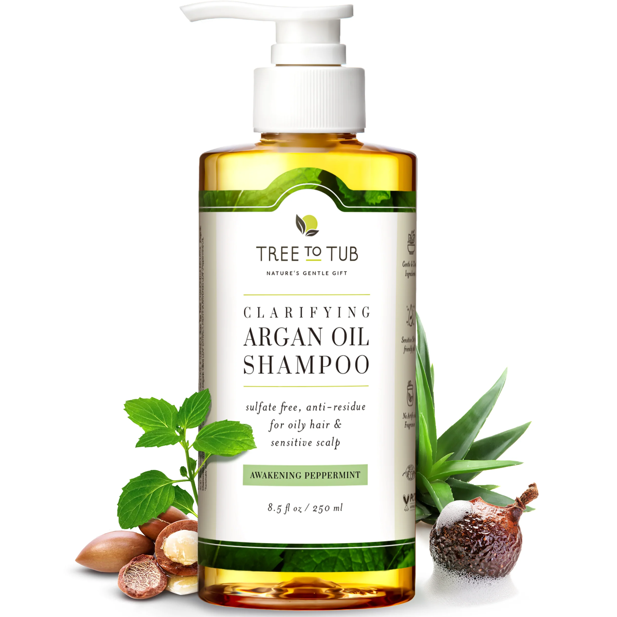 Unique Tree To Tub Clarifying Shampoo for Oily Hair Sensitive Scalp Secure
