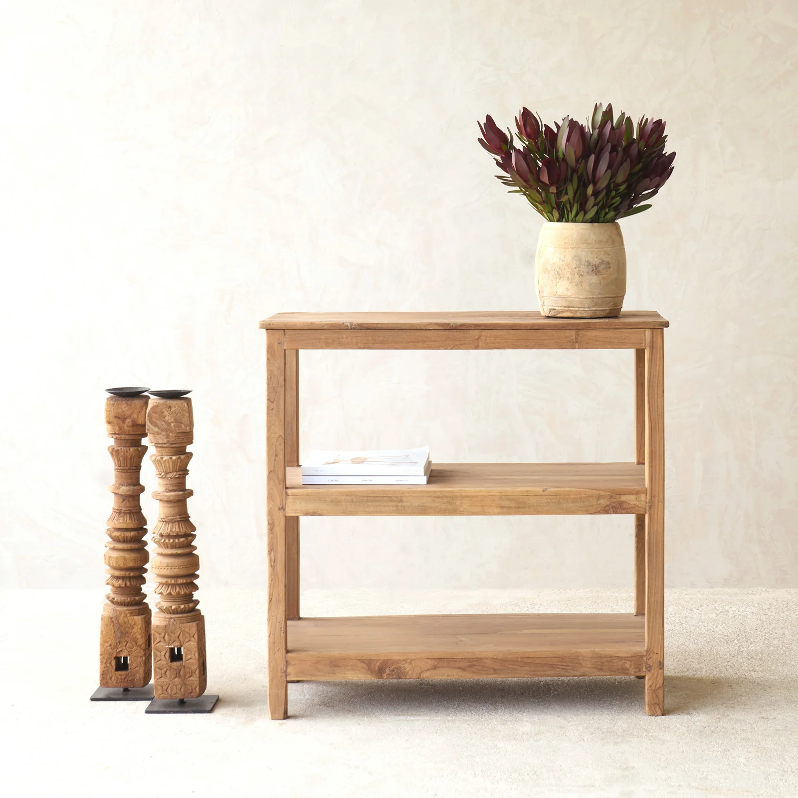 Enhanced Vintage Teak Display Rack A Natural Easy-to-Use
