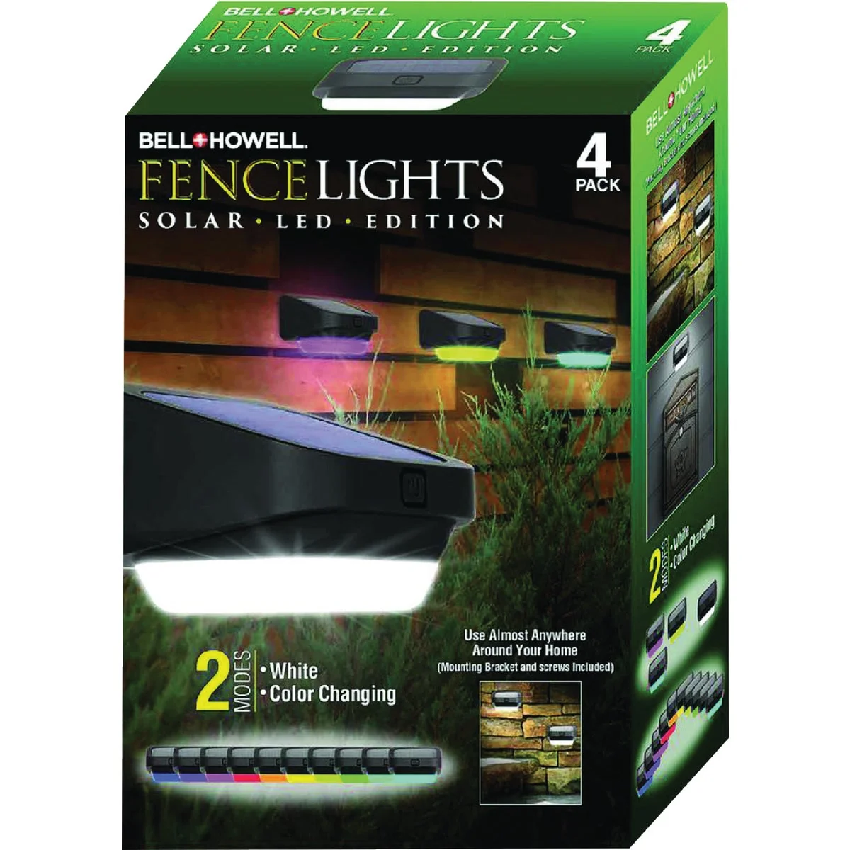 Soft Bell Howell Solar LED Deck Fence Light 4-Pack Elegant