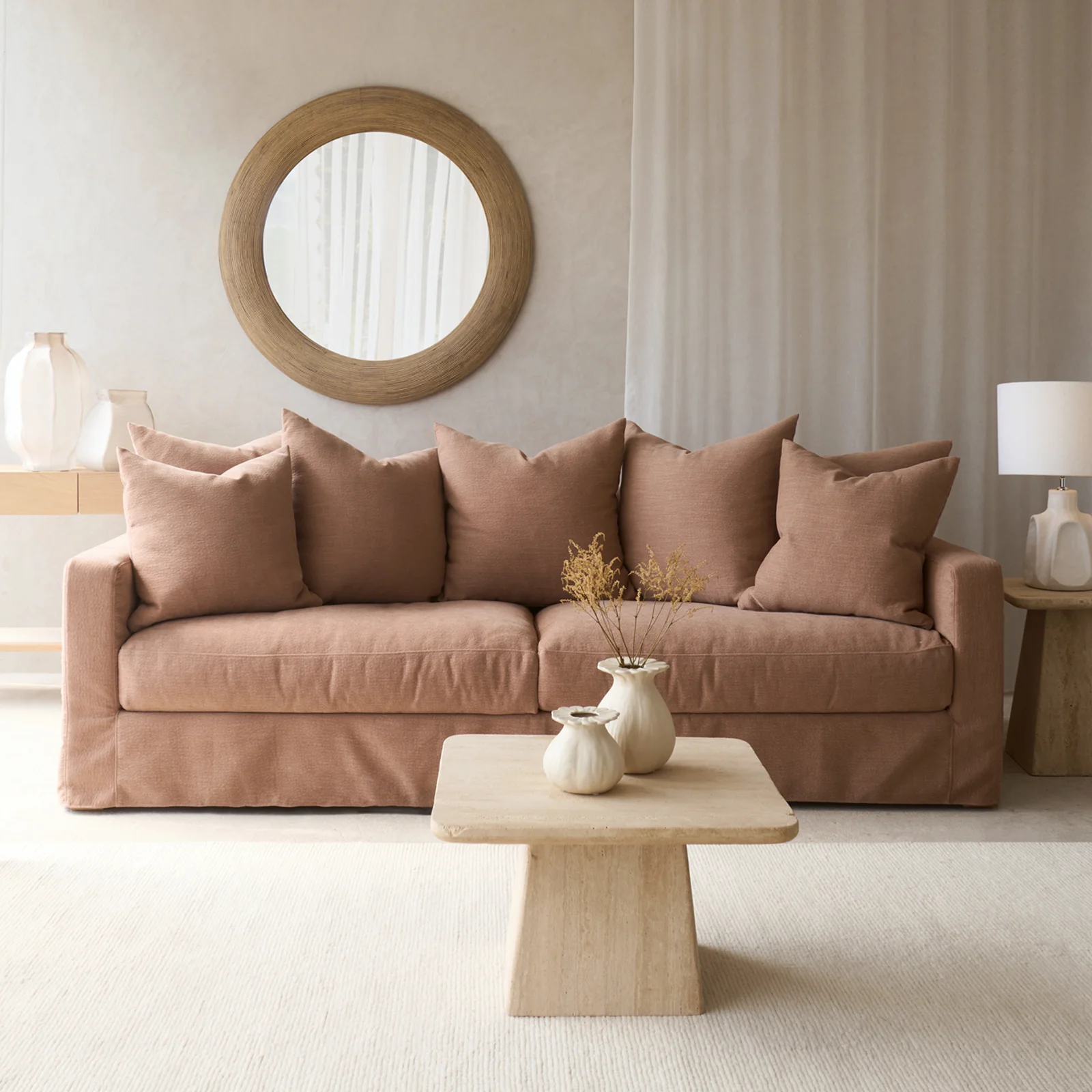Reusable Sloopy Fabric Sofa 3 Seater – Calfskin 230cm Powerful