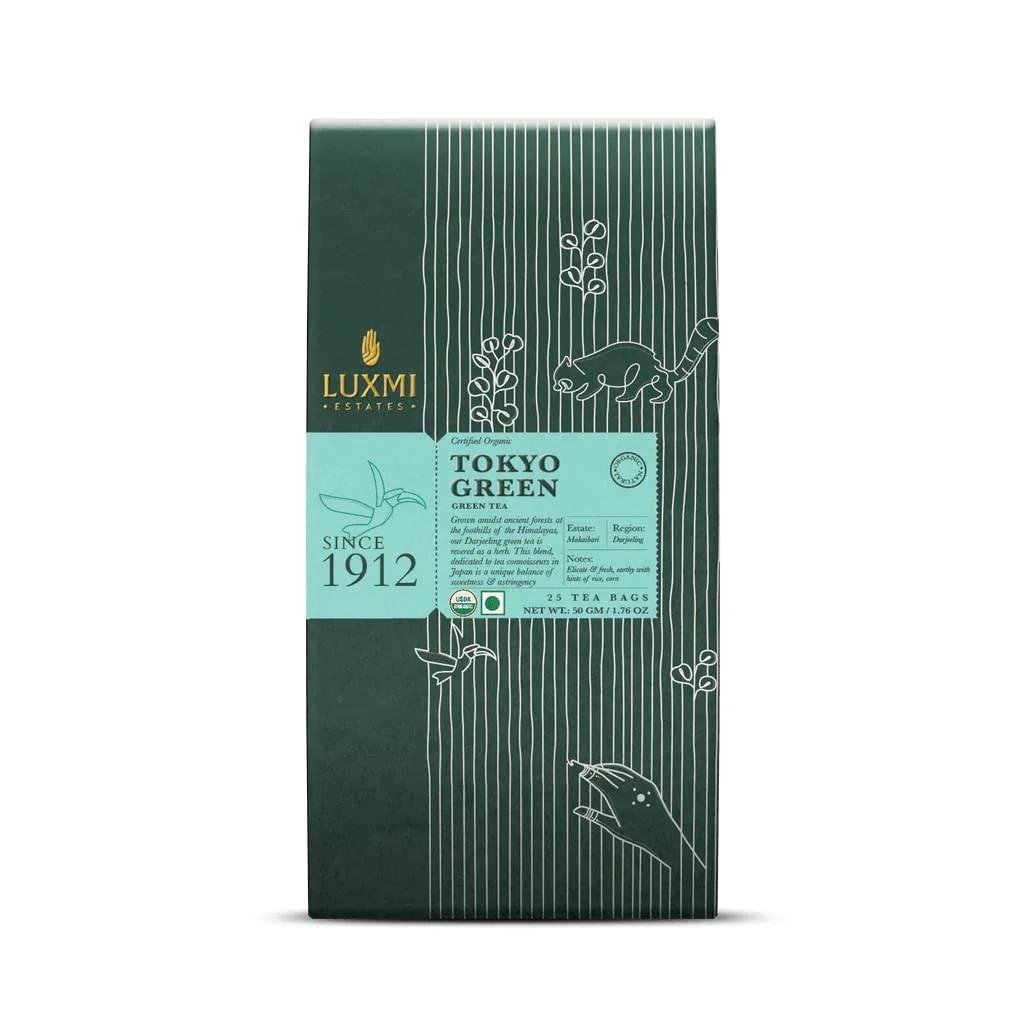 Comfortable Luxmi Estates Tokyo Green Organic Green Tea 25 Tea Bags Tea Bags For Relaxing Calming and Stress Relief Eco-Friendly
