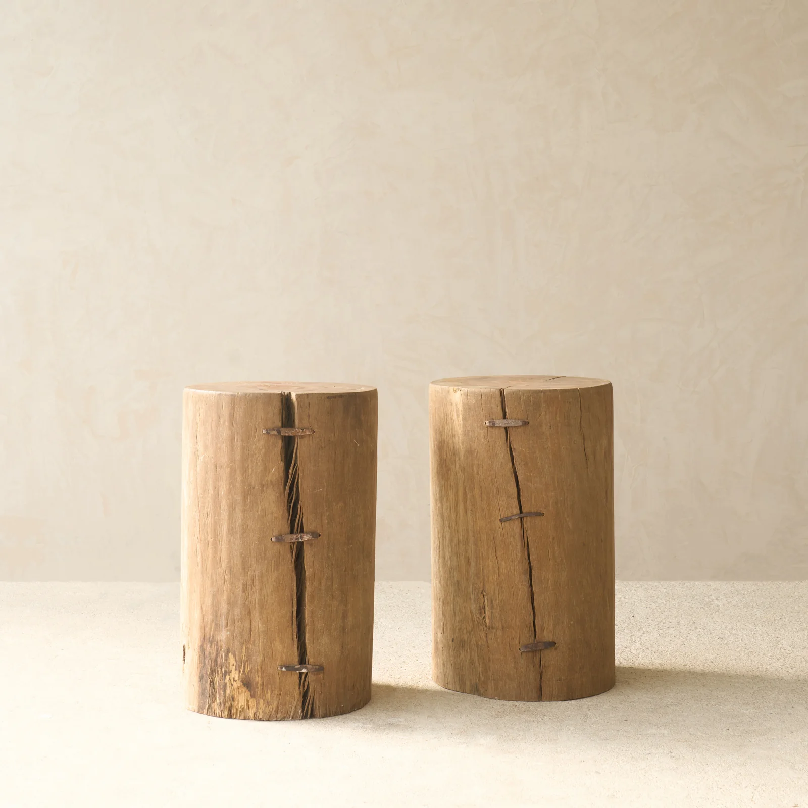 Smooth Reclaimed Indian Solid Wood Log Side Table Secure