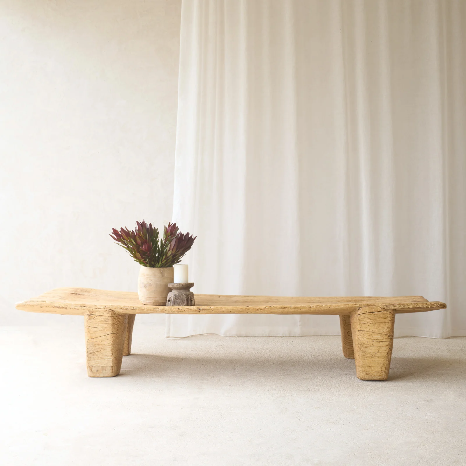Genuine Vintage Naga Tribal Coffee Table Natural No. 2 Green