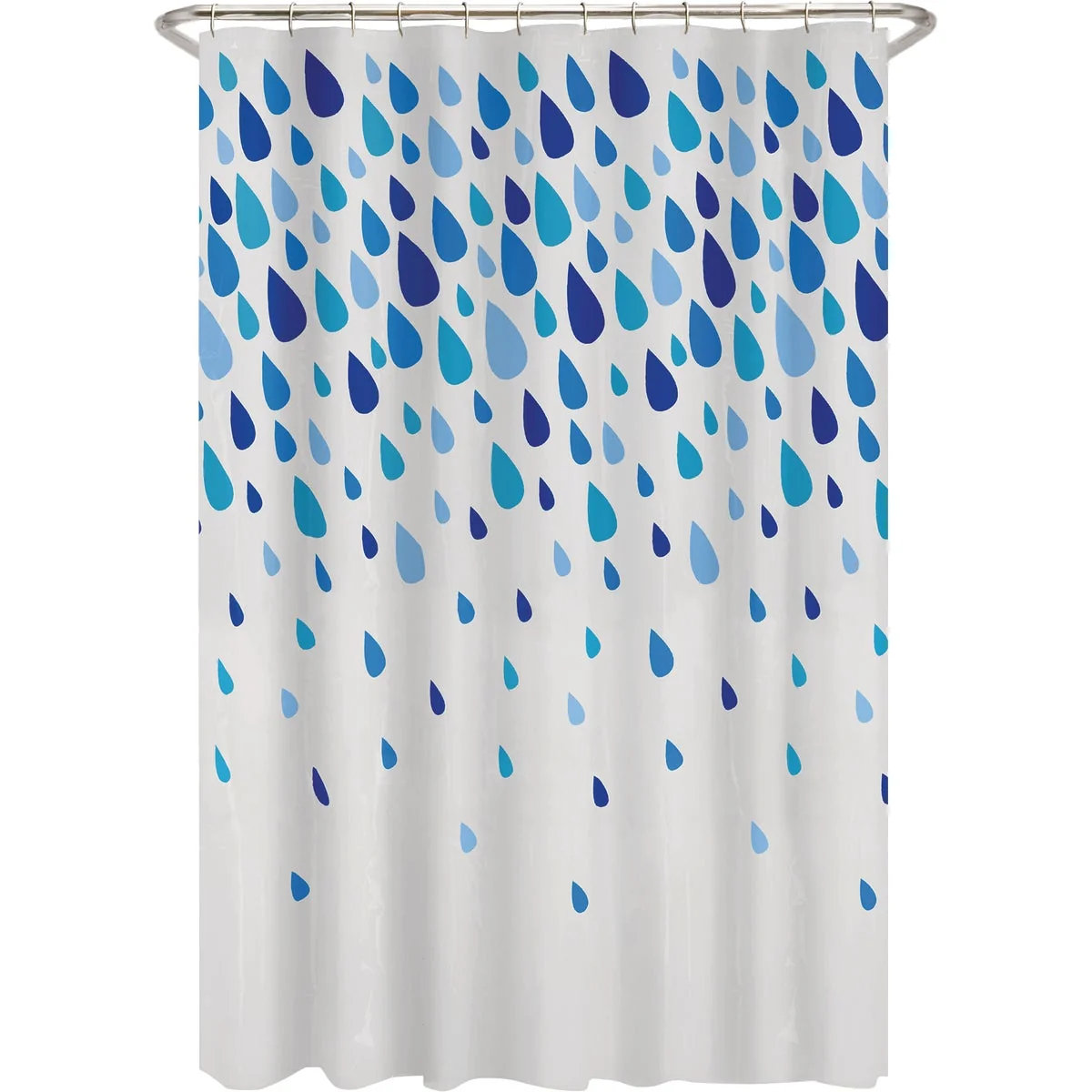 Comfortable Zenna Home 70 In. x 72 In. Rain Drops Blue Waterproof PEVA Shower Curtain Dependable