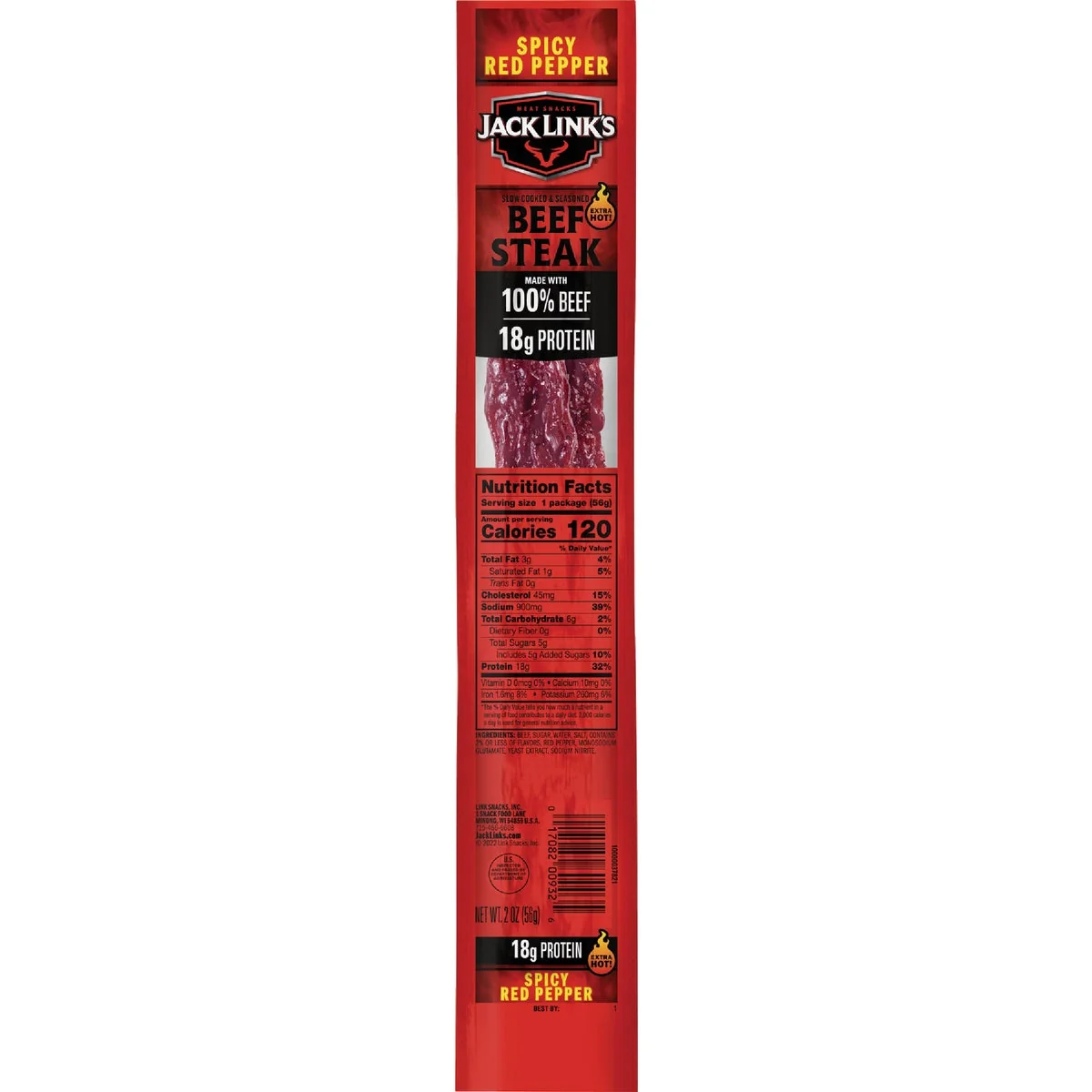 High-Grade Jack Link’s 2 Oz. Spicy Red Pepper Beef Steak Jerky Artisan