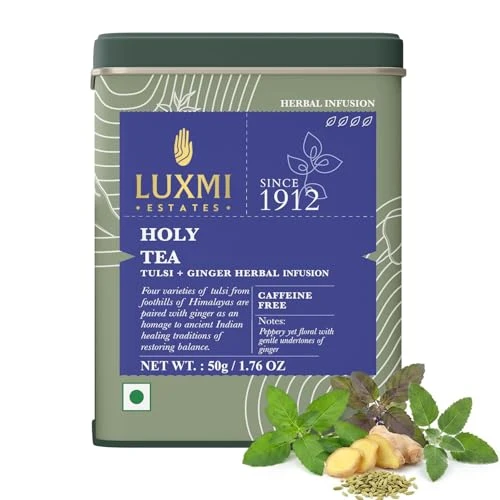 Exceptional Estates Holy Basil Tulsi Ginger Tea for Immunity Recyclable