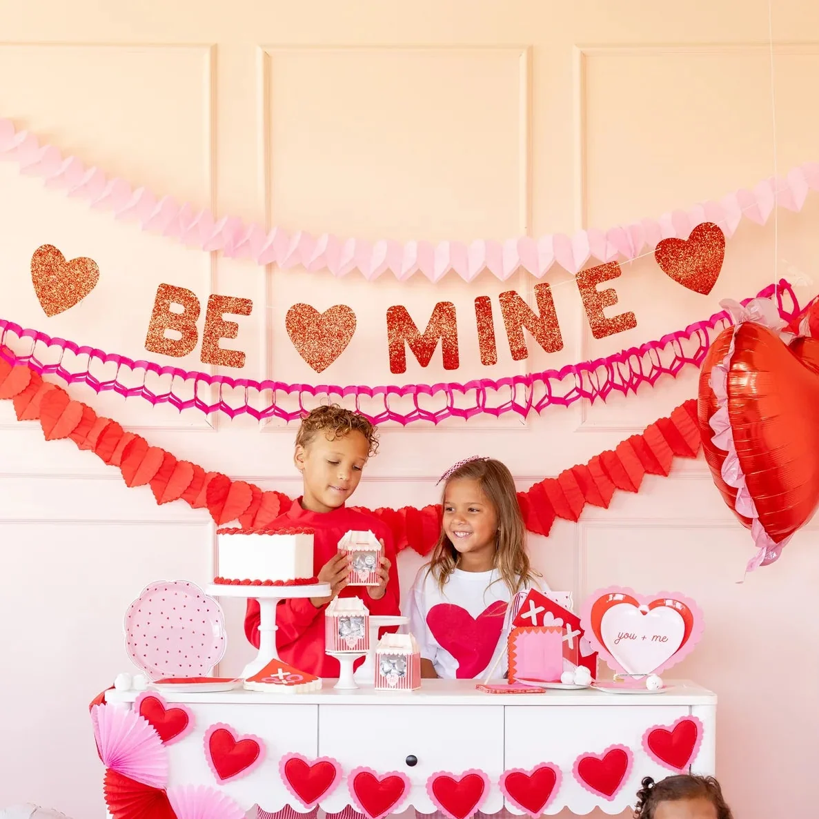 Premium Be Mine Glitter Banner 6′ Optimized