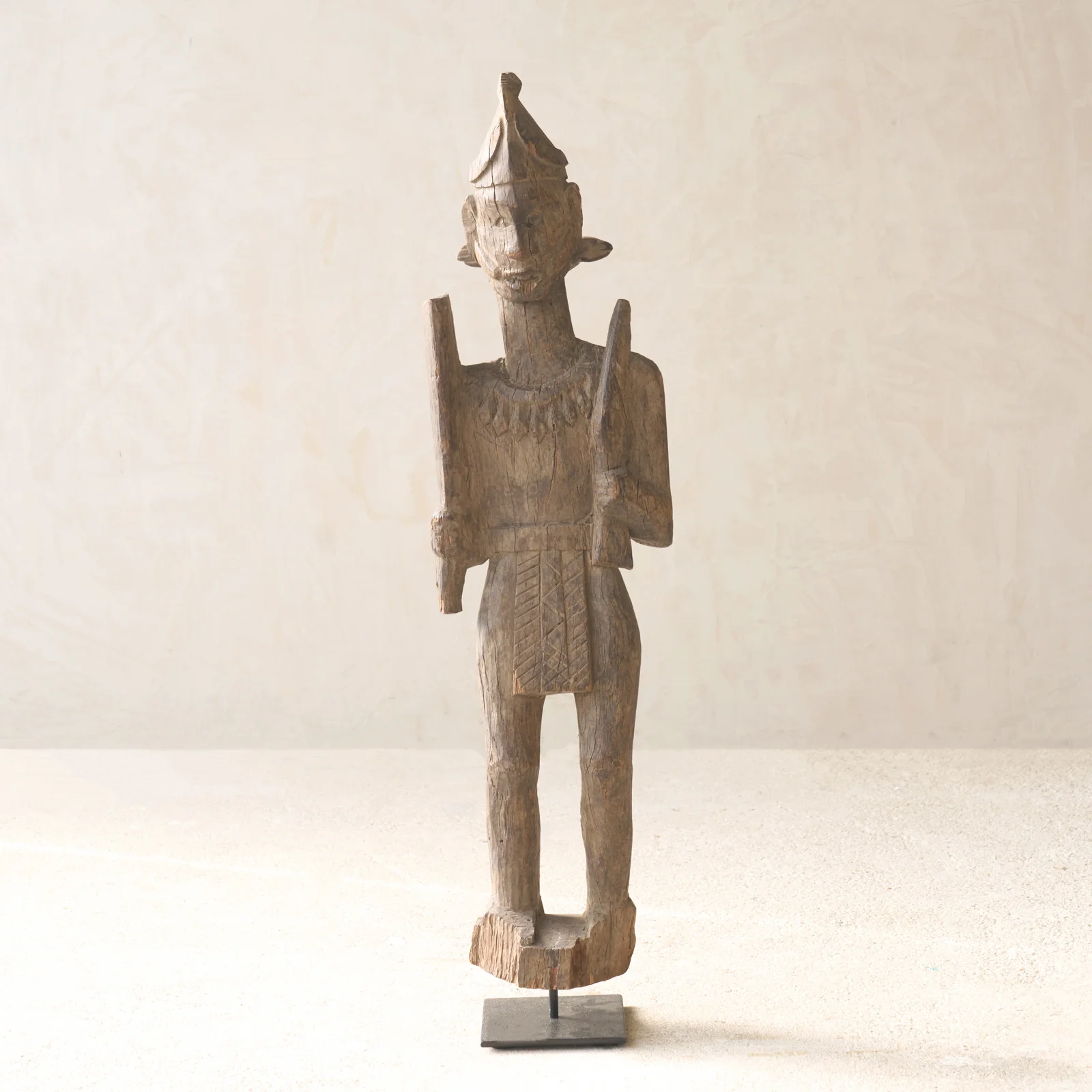 Unique Vintage Naga Tribal Wood Sculpture No. 5 Green