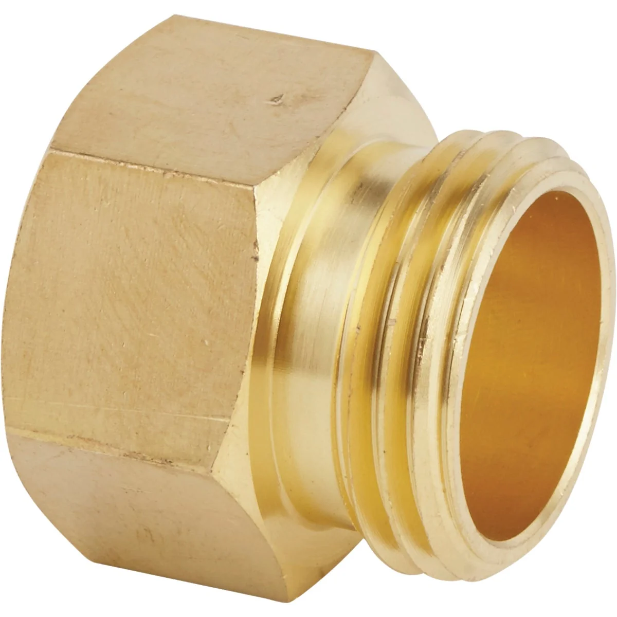 Enhanced Garden 3 4 In. MHT x 3 4 In FPT Brass Non-Swivel Hose Connector High-End
