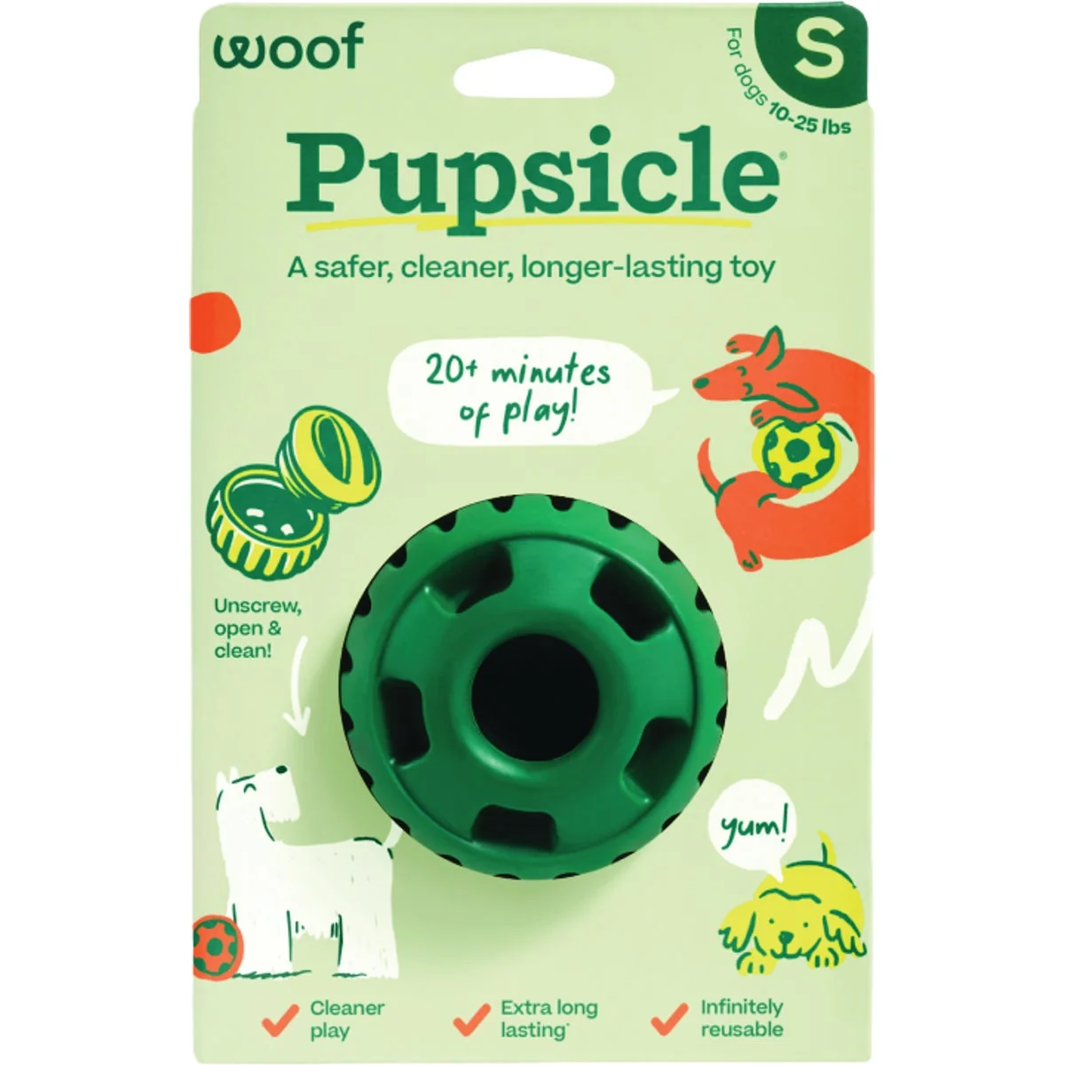Natural Woof Pupsicle Small Green Dog Toy Excellent
