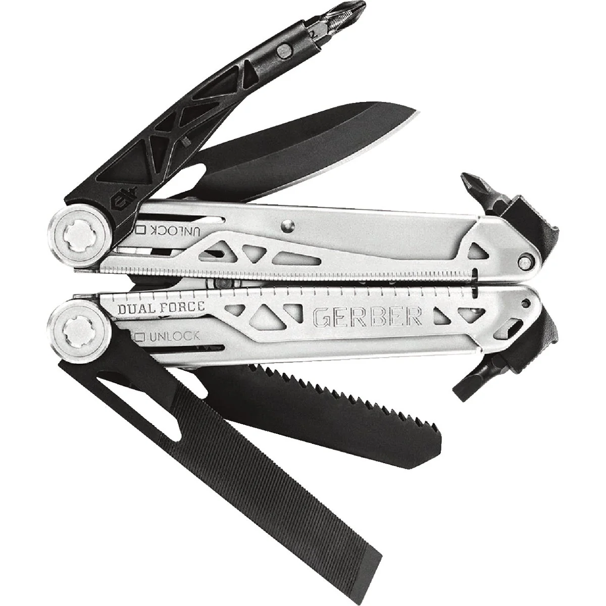 Professional Gerber Dual Force 12-In-1 Stainless Steel Multi-Tool Smooth