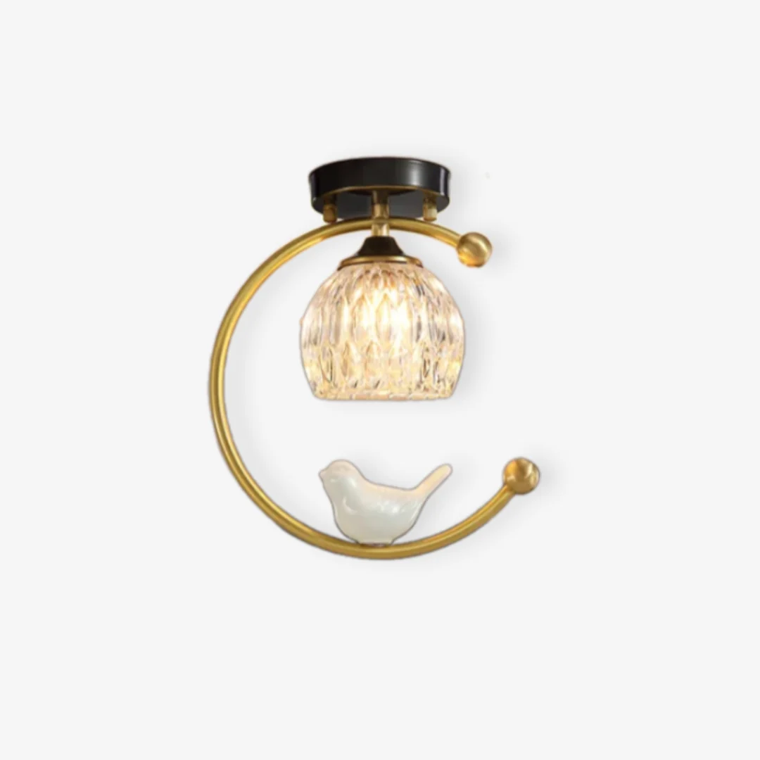 Unique Porcelain Bird Ceiling Lamp Crafted