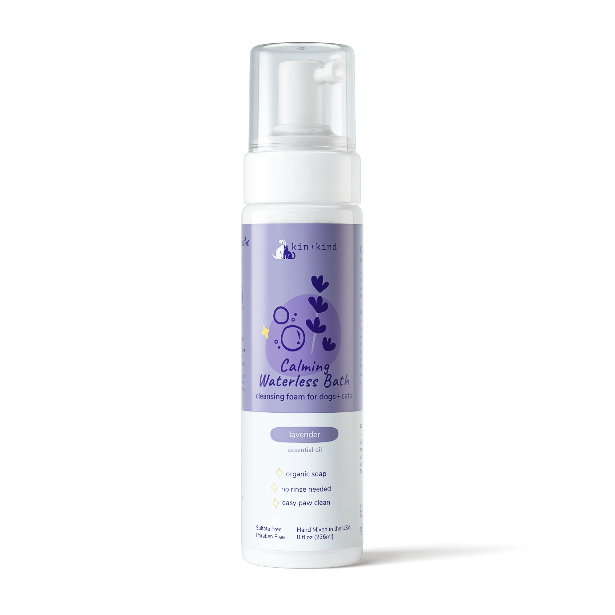 Convenient kin kind Calming Lavender Waterless Bath for Cats Dogs User-Friendly