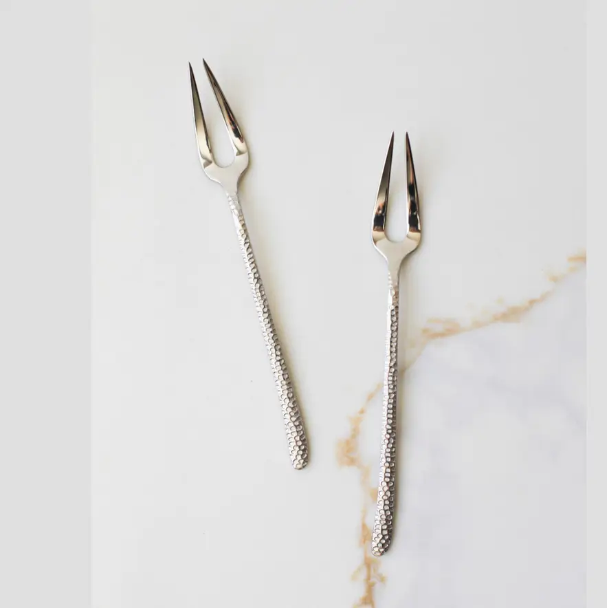 Artisan Hammered Stainless Steel Serving Utensils Reusable