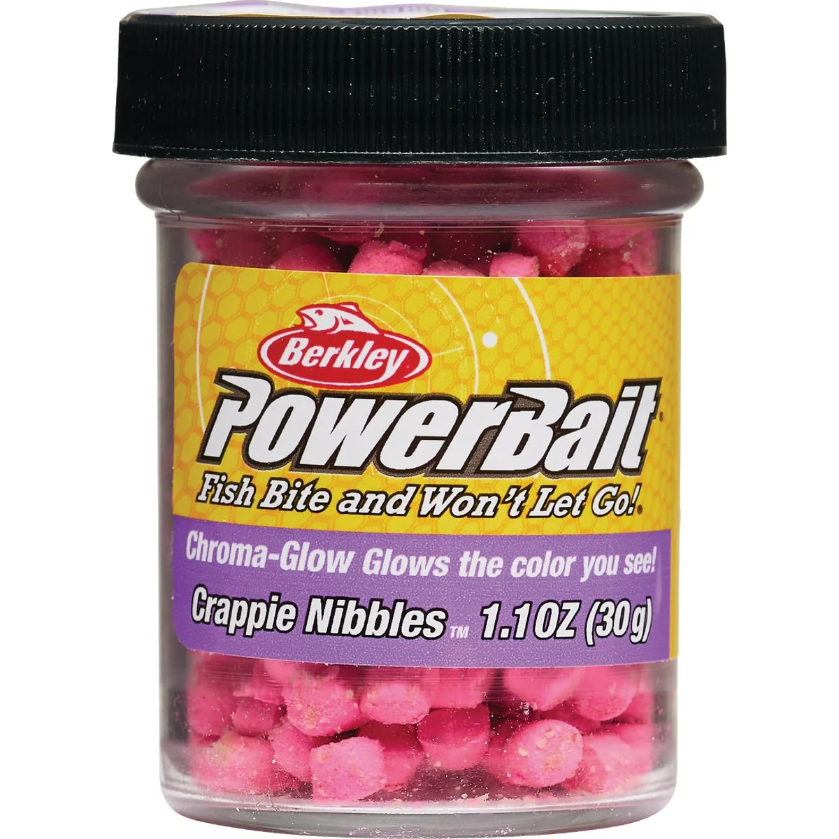 Effective Berkley PowerBait Chroma-Glow Crappie Nibbles Glow Pink Durable