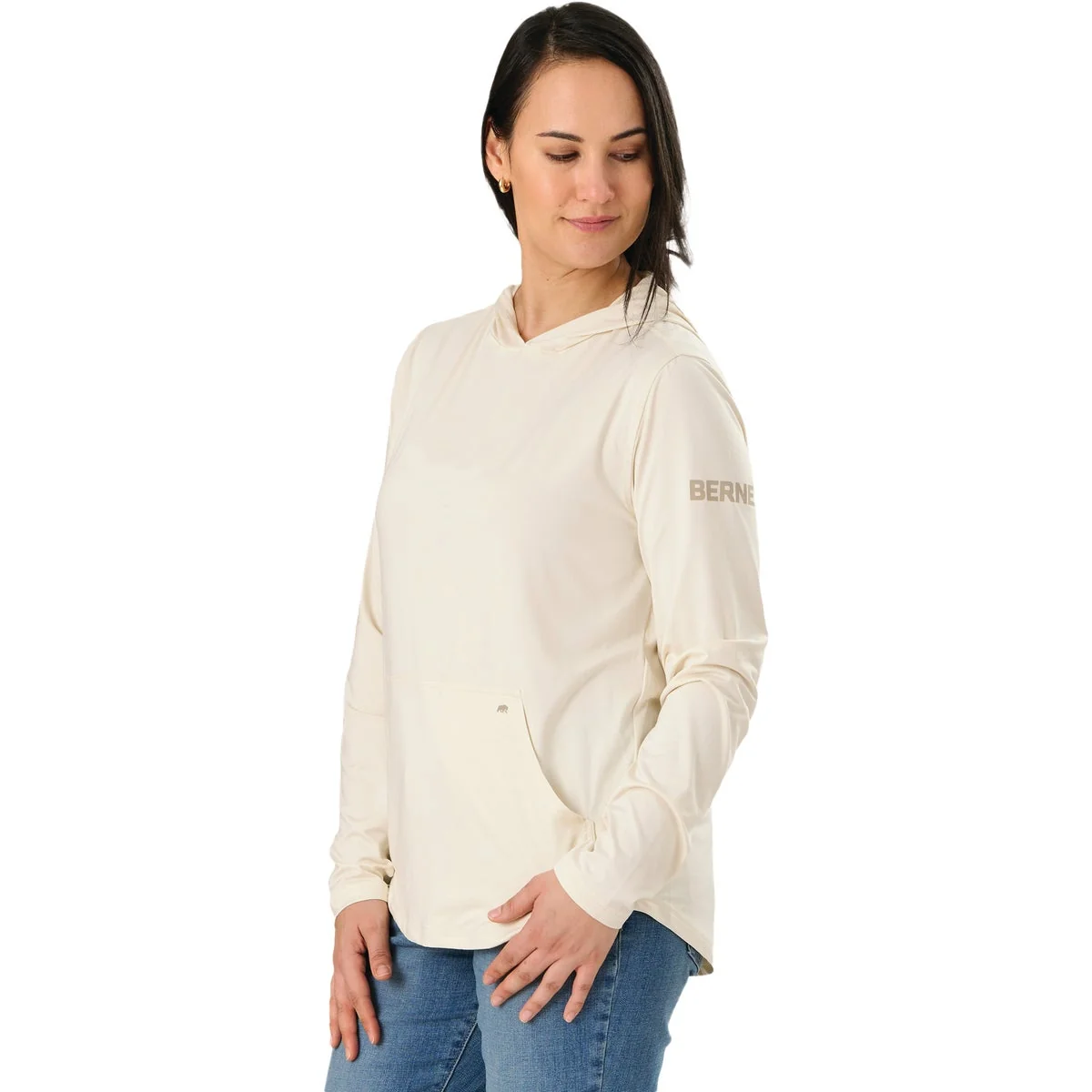 Convenient Berne Women’s Medium Oatmeal Long Sleeve Hooded UPF Sun Shirt Easy-to-Use