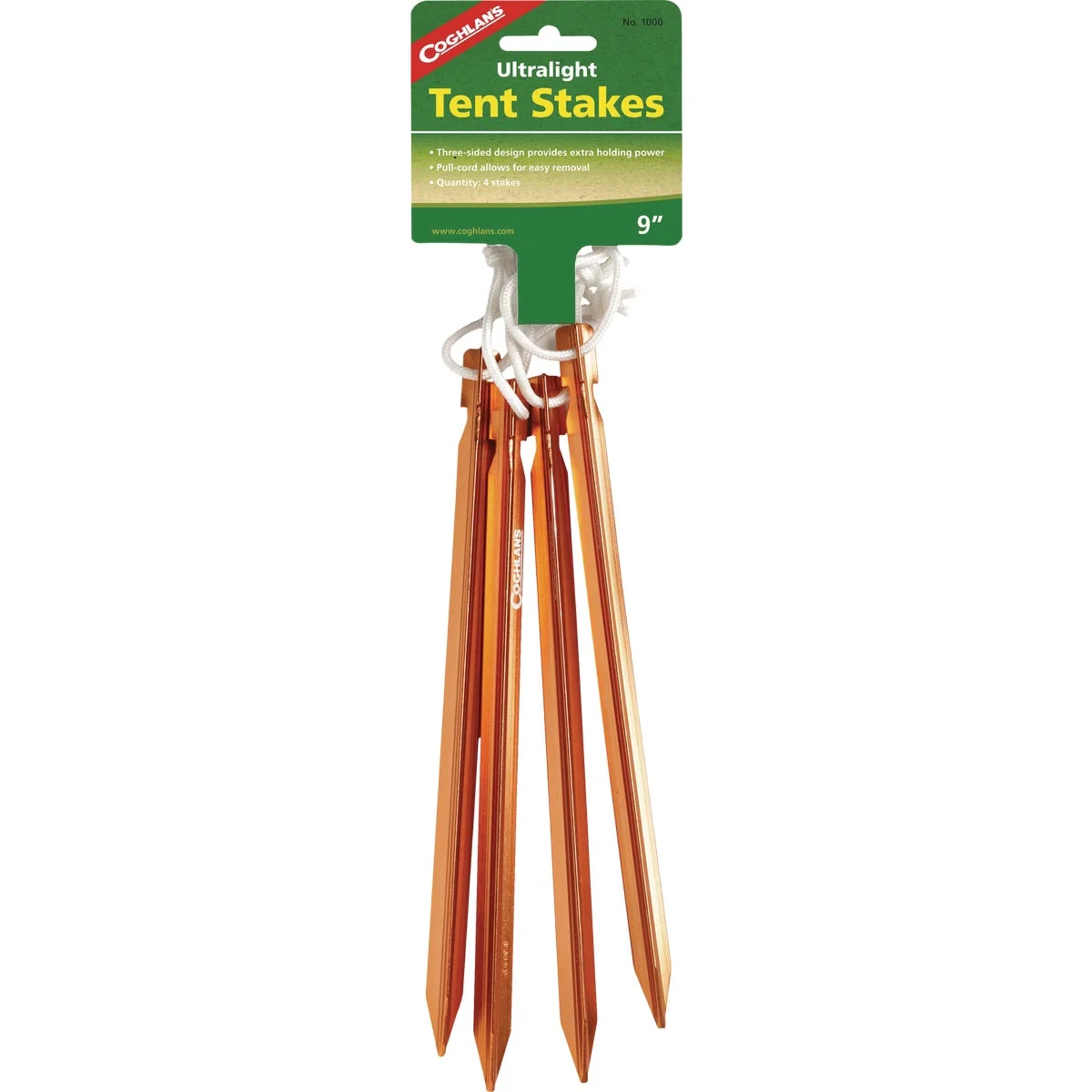 Functional Coghlans 9 In. Aluminum Ultralight Tent Stakes 4-Pack Secure